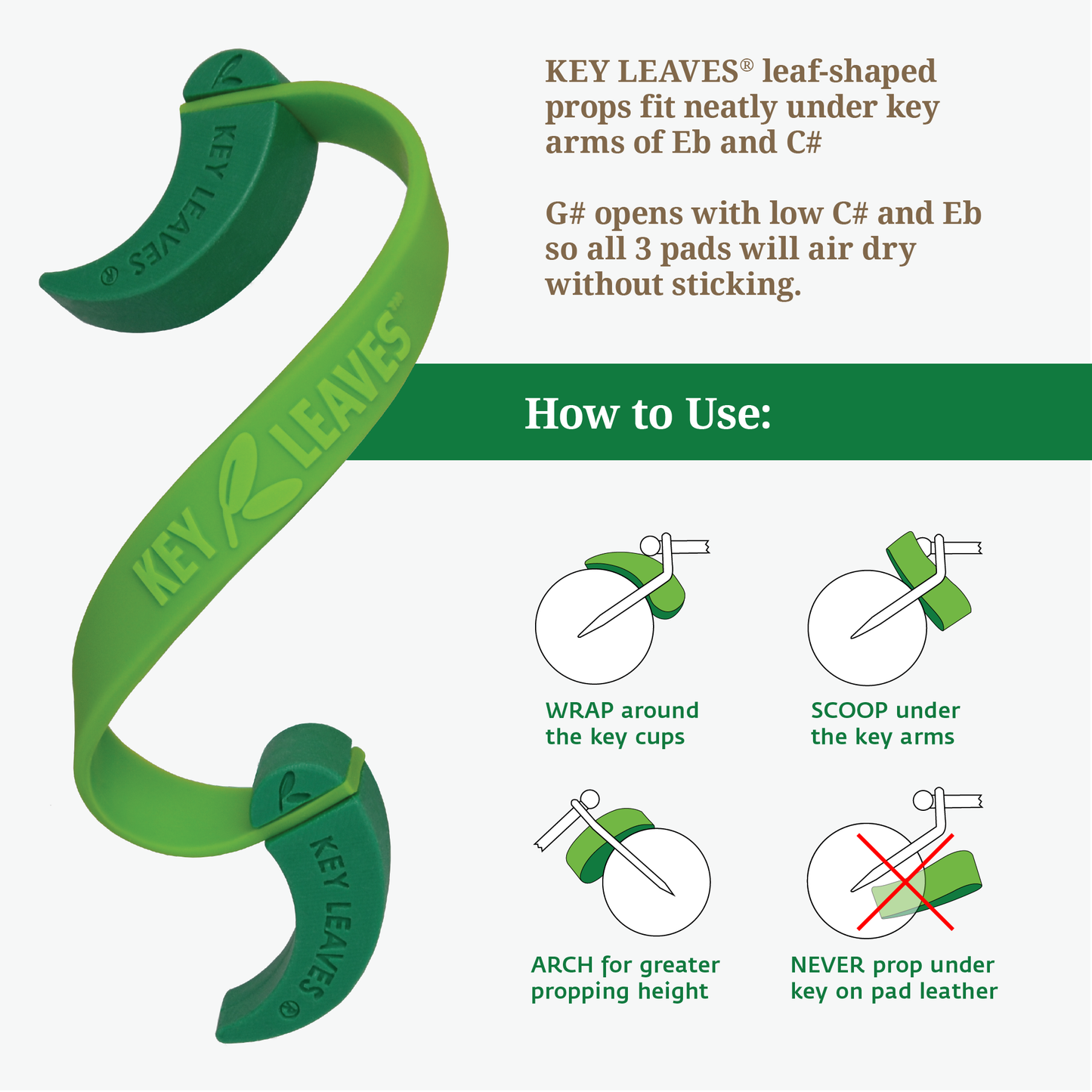 Key Leaves Saxophone Key Props
