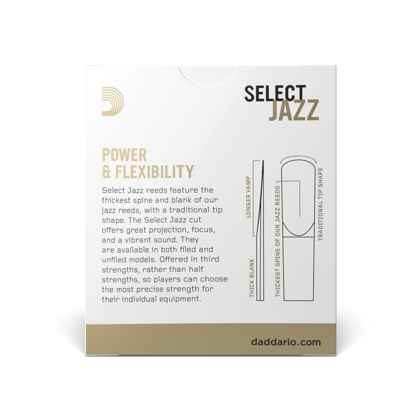 D'Addario Jazz Select Filed Alto Saxophone Reed