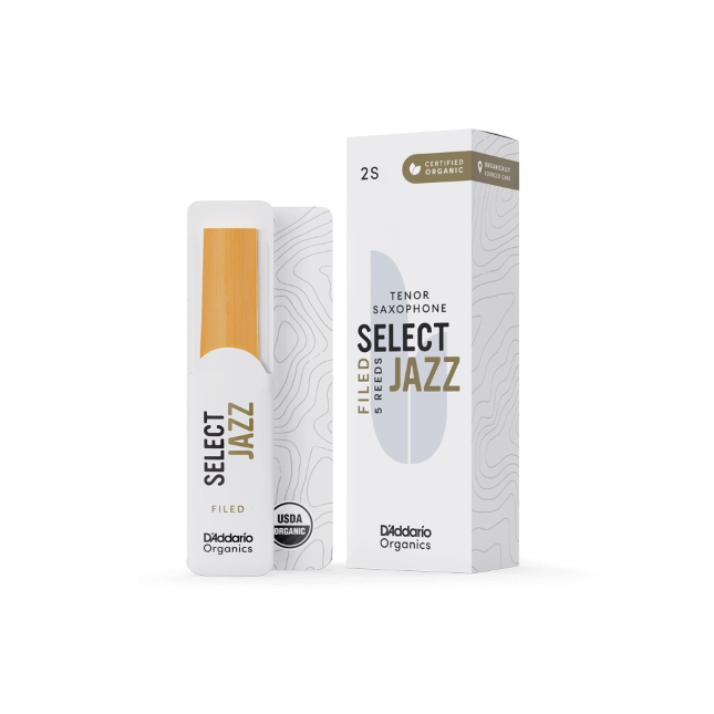 D'Addario Organics Select Jazz Filed Tenor Saxophone Reed