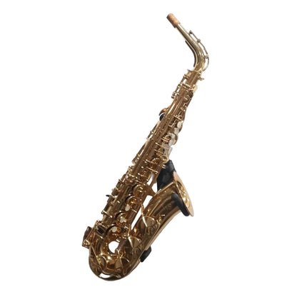 Yamaha YAS-275 saxophone hanging on a white wall