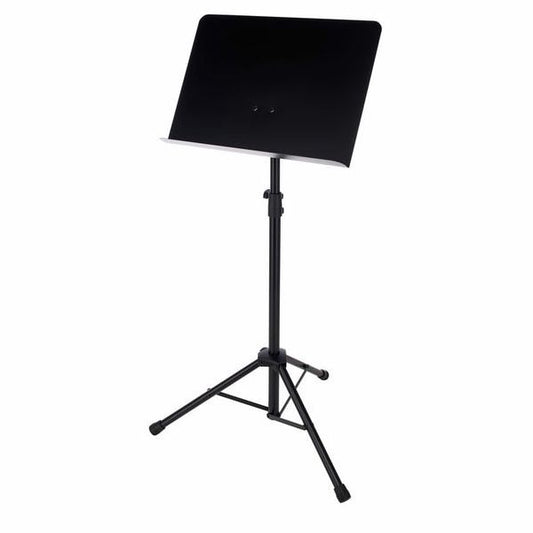 Black music stand on a white background