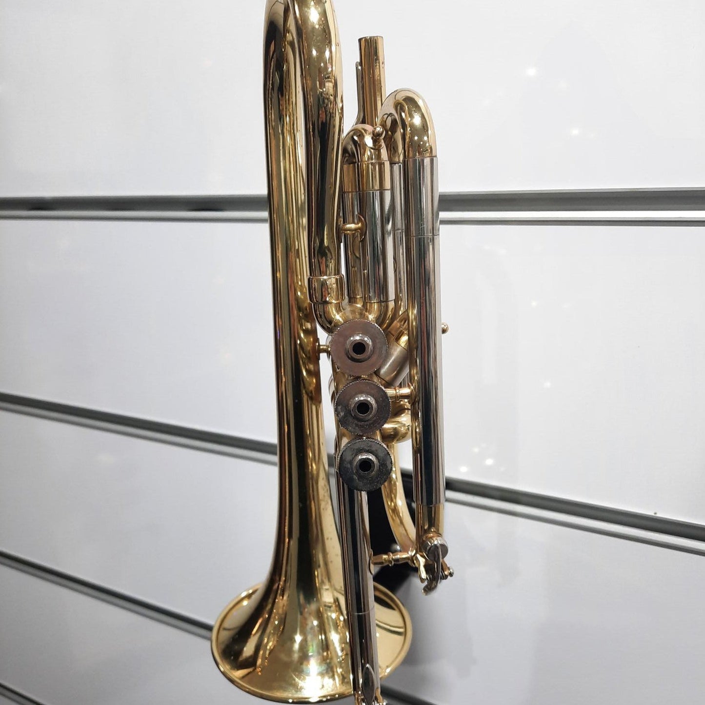 Reconditioned Blessing USA Bb Cornet on Display
