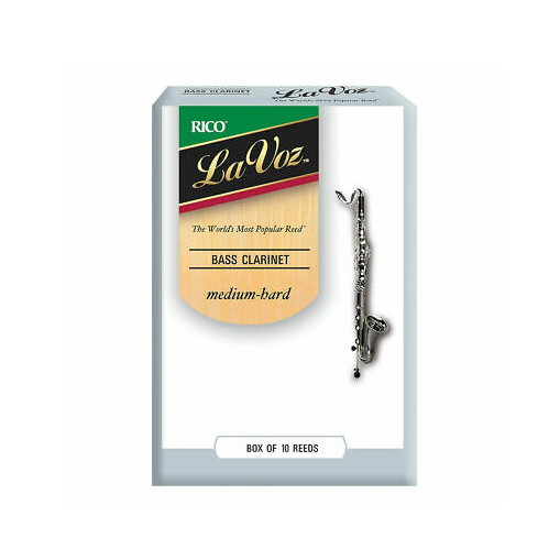 RICO La Voz bass clarinet reeds packaging on a white background