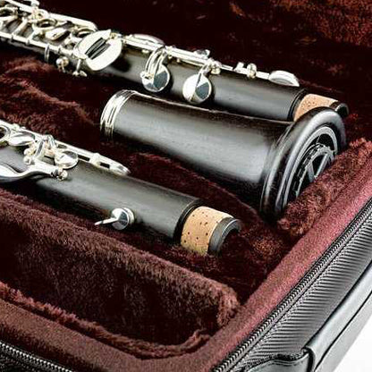 Clarinet in a case with a red interior