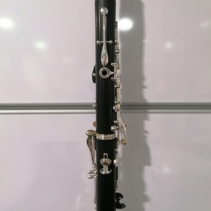 Clarinet against a white background