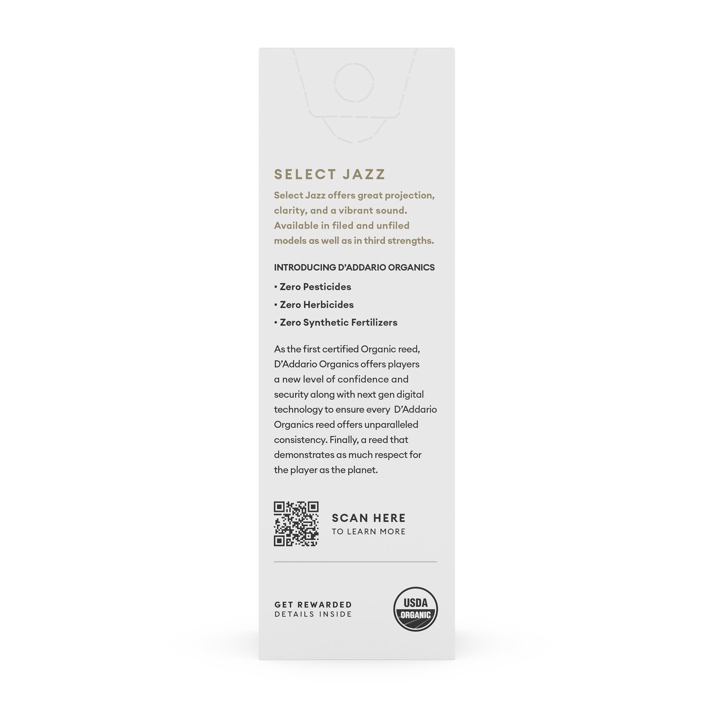 D'Addario Jazz Select Filed Tenor Saxophone Reed