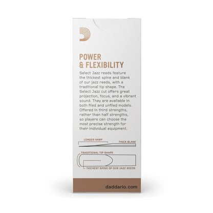 D'Addario Jazz Select Unfiled Baritone Saxophone Reed