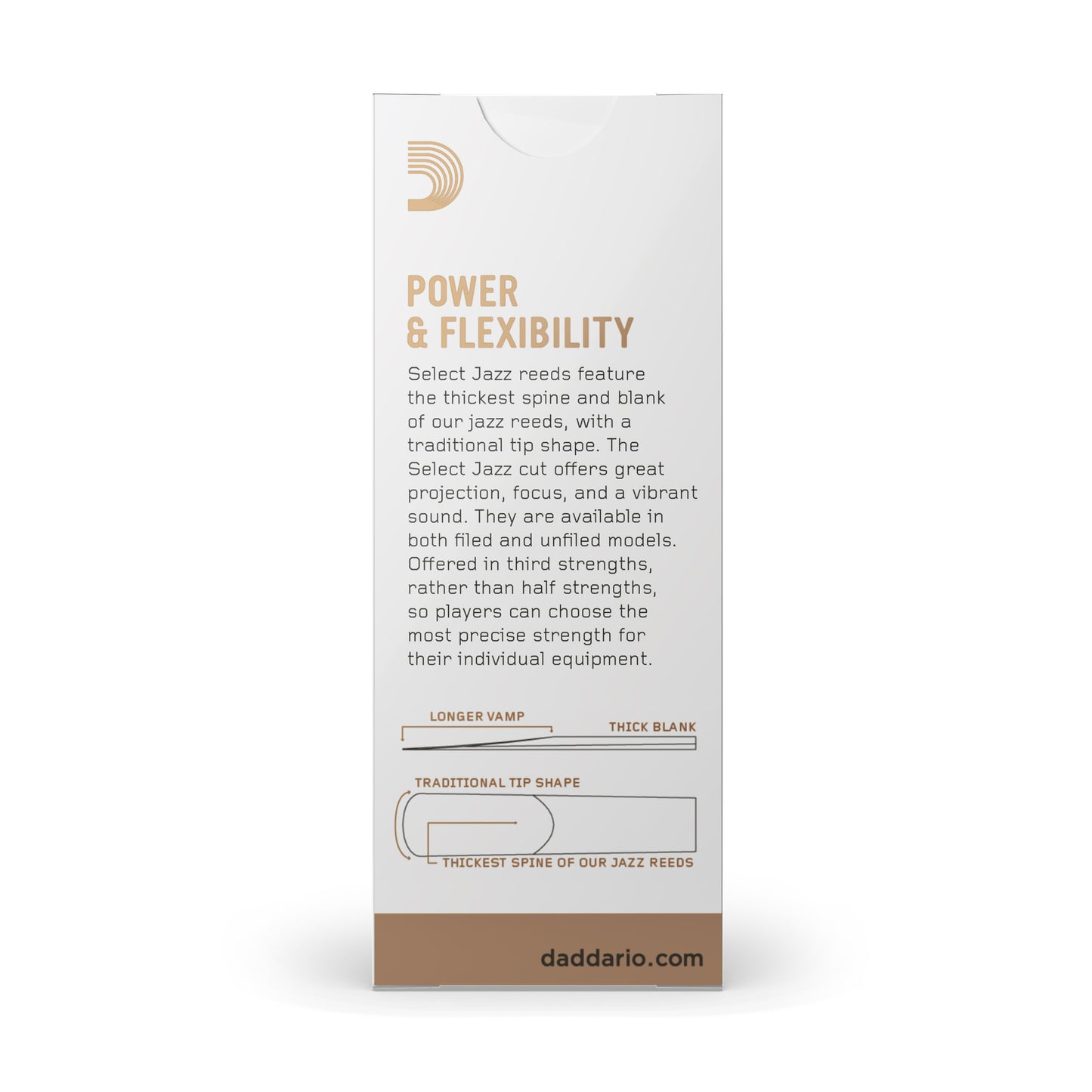 D'Addario Jazz Select Unfiled Tenor Saxophone Reed