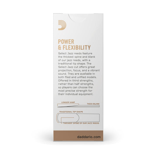 D'Addario Jazz Select Unfiled Tenor Saxophone Reed