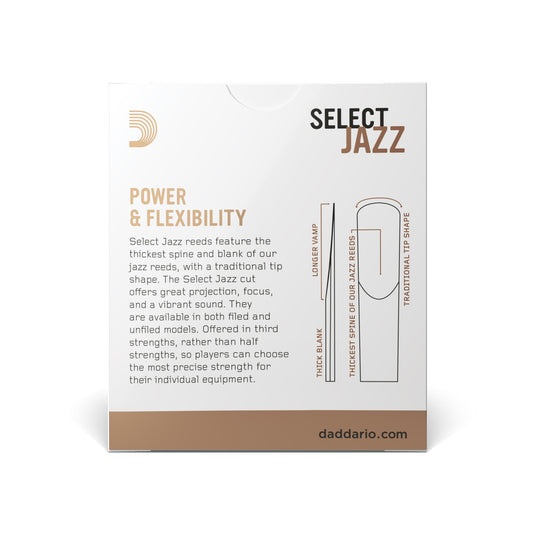D'Addario Jazz Select Unfiled Alto Saxophone Reed