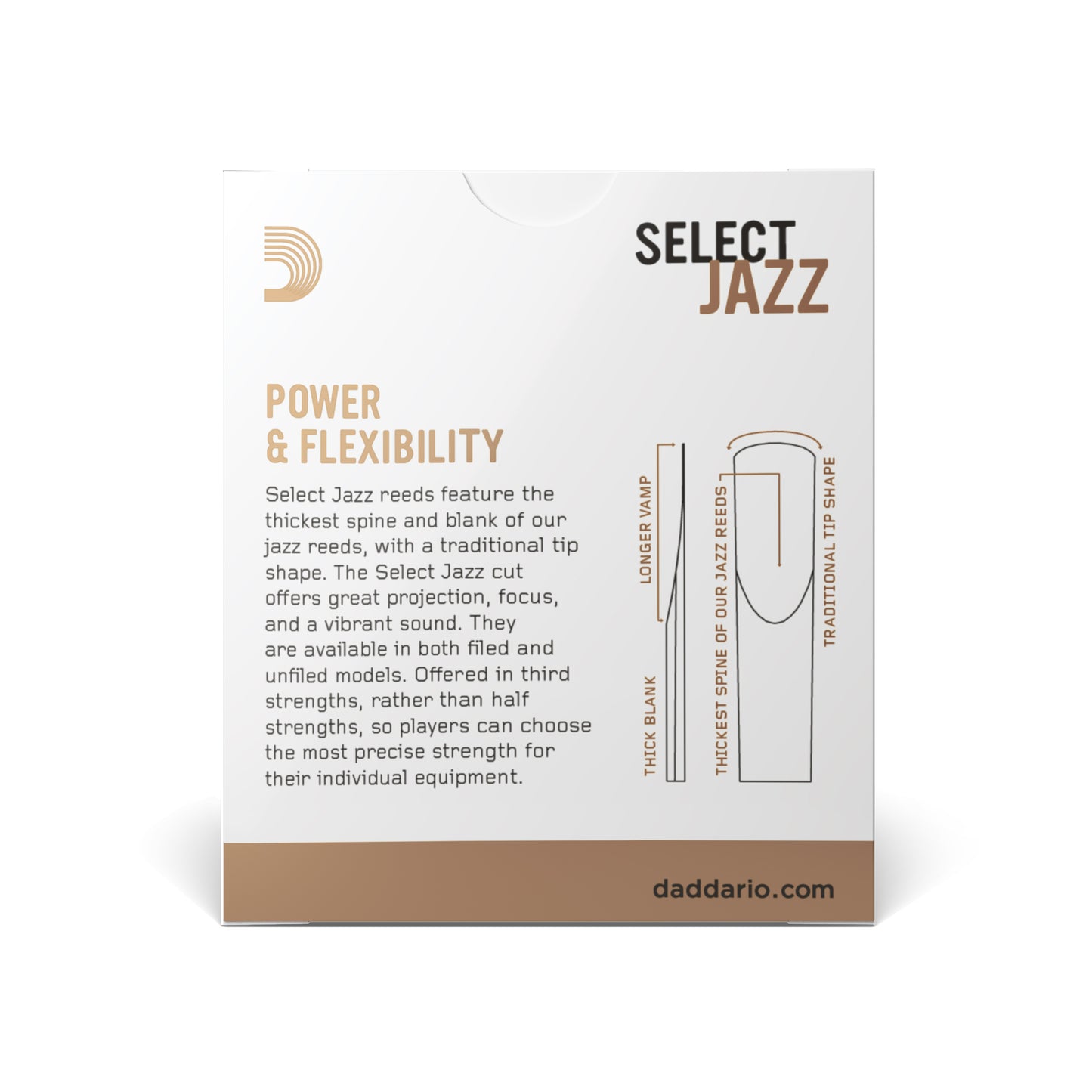 D'Addario Jazz Select Unfiled Soprano Saxophone Reed